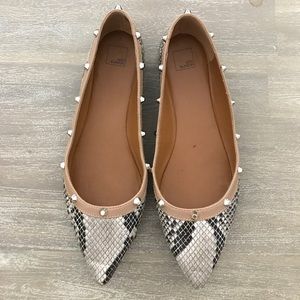 14th & Union Studded Snakeskin Flats